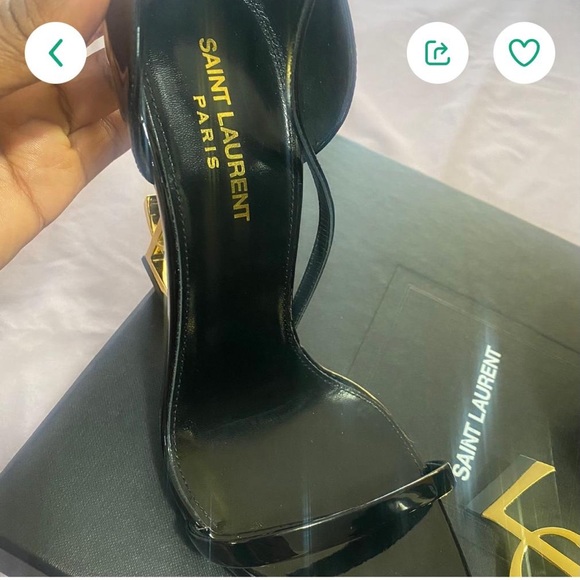 YSL | Black Patent Sandals OPYUM decorated with YSL initials on heels | Size 39 - Picture 13 of 13